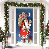 Aperturee - Santa Claus Gifts Baggage Moon Christmas Door Cover